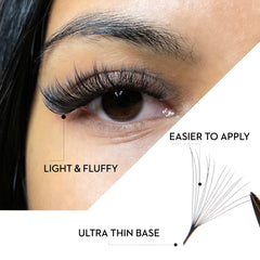 One V Salon Pro 14D promade fans in use create clean lash lines with thin bases.