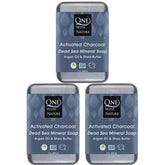 One With Nature activated charcoal soap bar ready for cleansing and exfoliation