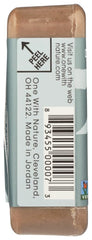 One With Nature Dead Sea Mud Soap texture closeup shows creamy lather.