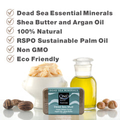 One With Nature Dead Sea Mud Soap Bar highlighting argan oil for moisturized skin.