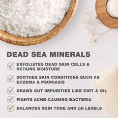 Crystalline texture of One With Nature Dead Sea Salt Lavender close up.