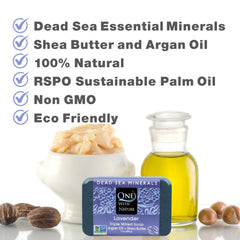 Three-bar pack image for One With Nature Dead Sea Salt Lavender Soap