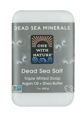 One With Nature Dead Sea Salt Soap bar for daily cleansing with mineral-rich formula.