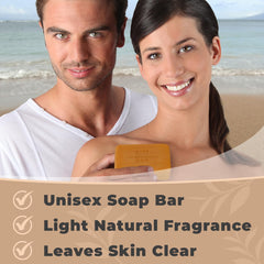One With Nature Dead Sea Salt Turmeric Soap turmeric details and natural hue