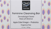 One With Nature fragrance-free feminine cleansing bar delivers gentle daily cleansing.