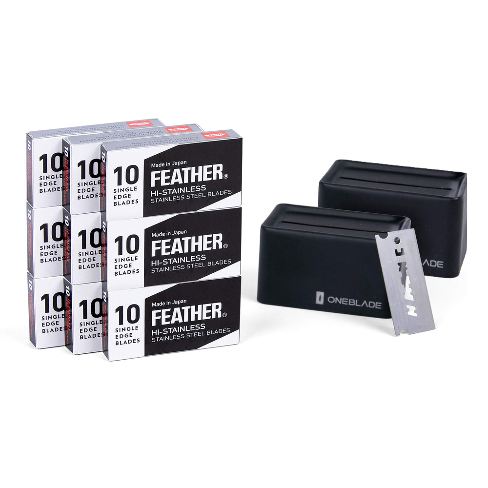 OneBlade 90 Feather FHS-10 blade pack offers precise sharpness for clean shaves