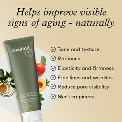 Onekind Mega Multitasker applies smoothly to cheeks and forehead with fast absorption.