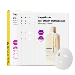 ONGREDIENTS Skin Barrier Calming Mask packaging highlights vegan, cruelty-free skincare.