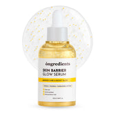 ONGREDIENTS Skin Barrier Glow Serum bottle front reveals glass-skin radiance and even tone