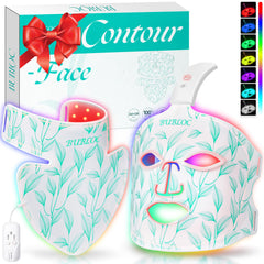Onisdin red light mask on face and neck emitting 630nm and 850nm light for at-home skincare.