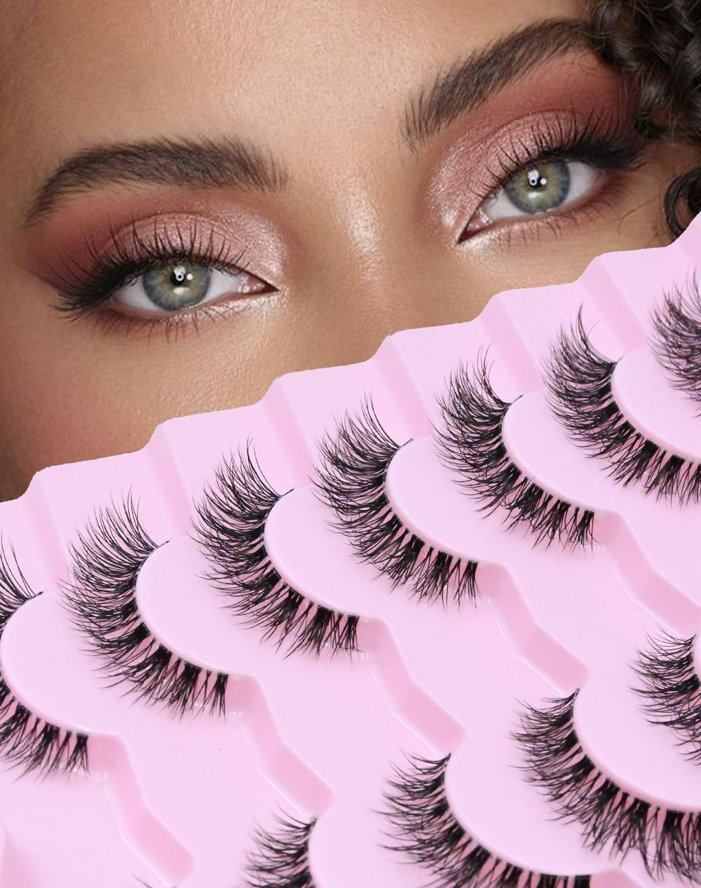 Onlyall Wispy Lashes natural flared band for daily wear.