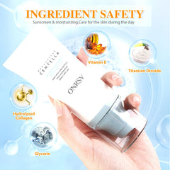 Texture swirl of ONRSV sunscreen showing fast absorption and non-greasy feel.