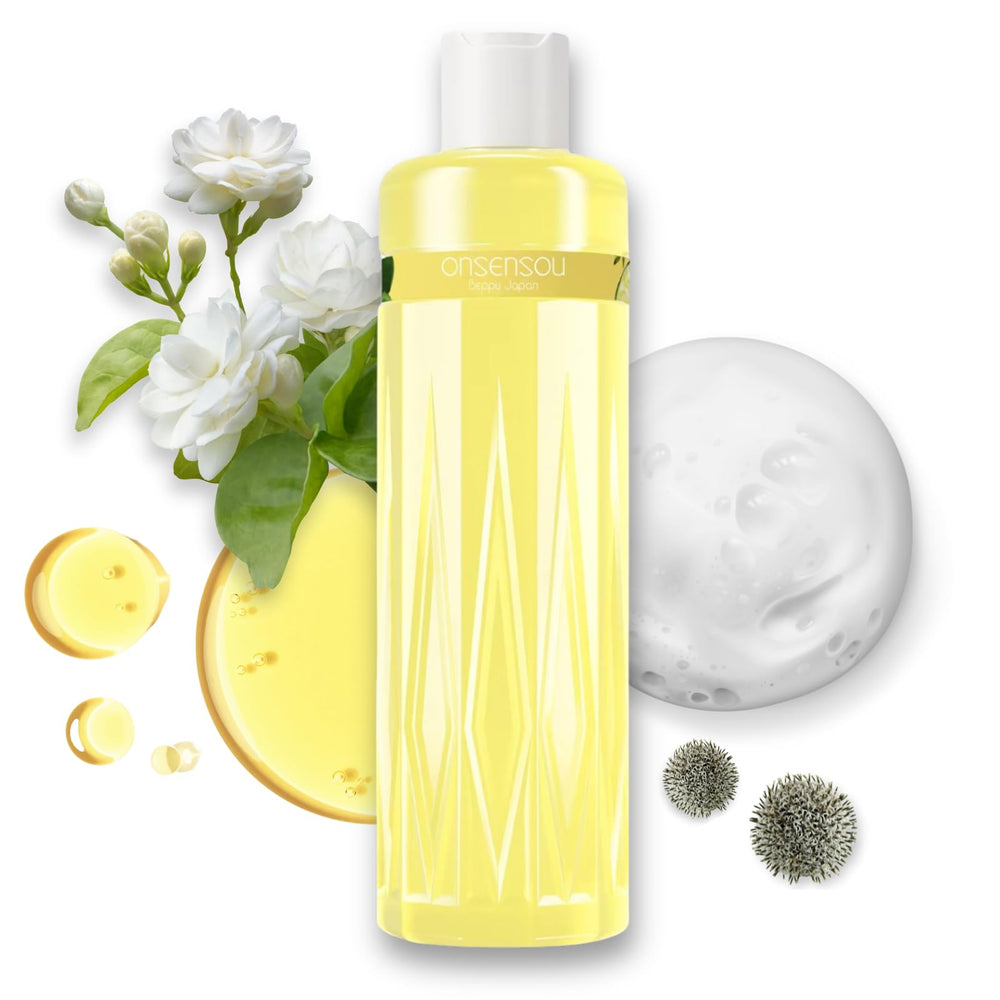 ONSENSOU Natural Shampoo bottle with kabosu citrus for a refreshing scalp cleanse and uplifting scent