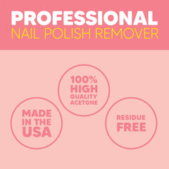 Nails soaking in Onyx Professional acetone remover to soften polish for easy lifting.