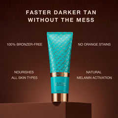 Creamy Onyx lotion texture shown, offering fast absorption and non-greasy feel.