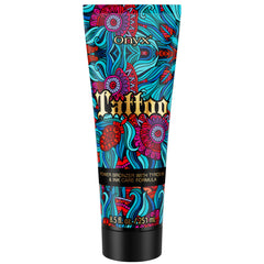 Onyx Tattoo Safe Tanning Lotion bottle ready for indoor tanning.
