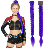 OOPPOO 24-inch purple braid ponytail extensions for cosplay and bold styling