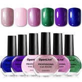 OpenLive 10ml nail polish set in dark green with high coverage for a bold manicure.