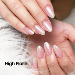 OpenLive chrome finish on nails showing depth and shine
