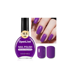 OpenLive purple nail polish bottle showing 16.5ml volume for DIY manicures