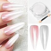 OpenLive white pearl chrome nail powder can for a mirror like shine
