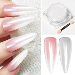 OpenLive white pearl chrome nail powder can for a mirror like shine