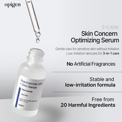 Opigen Niacinamide 22% zinc serum applied in routine promotes smoother pores.