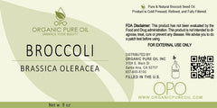 OPO broccoli seed oil pour highlights quick absorption for non-greasy moisturization.