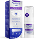 Optase LIFE packaging close-up shows preservative-free formula for dry eye skin care