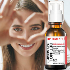 OPTIMIZED Retinol Serum dropper close-up highlighting hydration