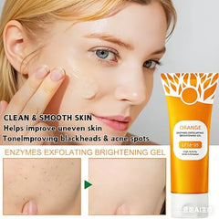 Texture close-up of the Orange Exfoliating Gel Scrub in action.