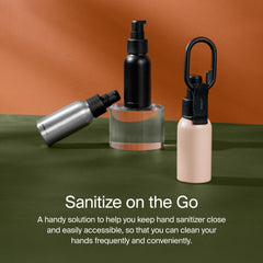 Orbitkey 50ml refillable bottle with pump in black for thin liquids.