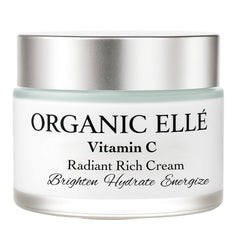 Organic Elle Vitamin C Radiant Rich Cream bottle-front image showing lightweight daily hydration