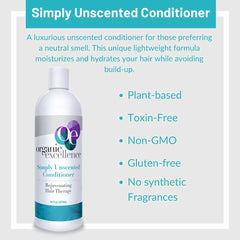 Organic Excellence conditioner with family-use imagery for everyday hair care