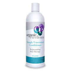 Organic Excellence sulfate-free conditioner bottle showing fragrance-free formula for sensitive scalps