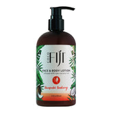 Organic Fiji Coco Fiji face and body lotion bottle delivering hydration for dry skin.