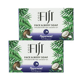 Organic Fiji Coco Fiji soap bar for face and body with coconut oil, promoting smooth skin.