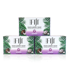 Organic Fiji Coco Fiji Soap Bar Face closeup highlighting coconut oil hydration.