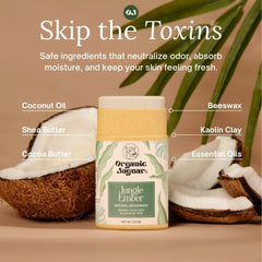 Organic Jaguar deodorant cream texture highlights easy, comfortable application.