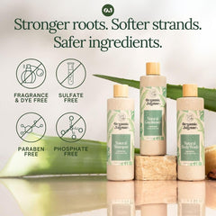 Organic Jaguar Natural Shampoo application showing rich lather for clean, manageable hair.