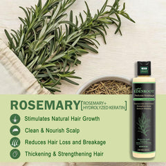 Lather close-up of Organic Rosemary Hair Growth Shampoo with rich foam for clean scalp feel