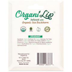 OrganiLip spearmint flavor close-up shows refreshing aroma and hydration.