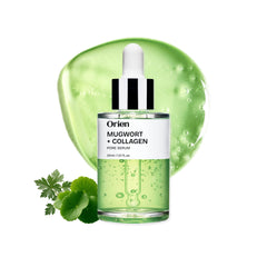 Orien Mugwort Collagen Pore Serum bottle demonstrates daily hydration for calm skin.