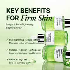 Orien Mugwort Collagen Pore Serum close-up reveals key ingredients for soothing skin.