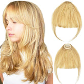 ORIGEN clip-in bangs in ash blonde real hair for natural blend.