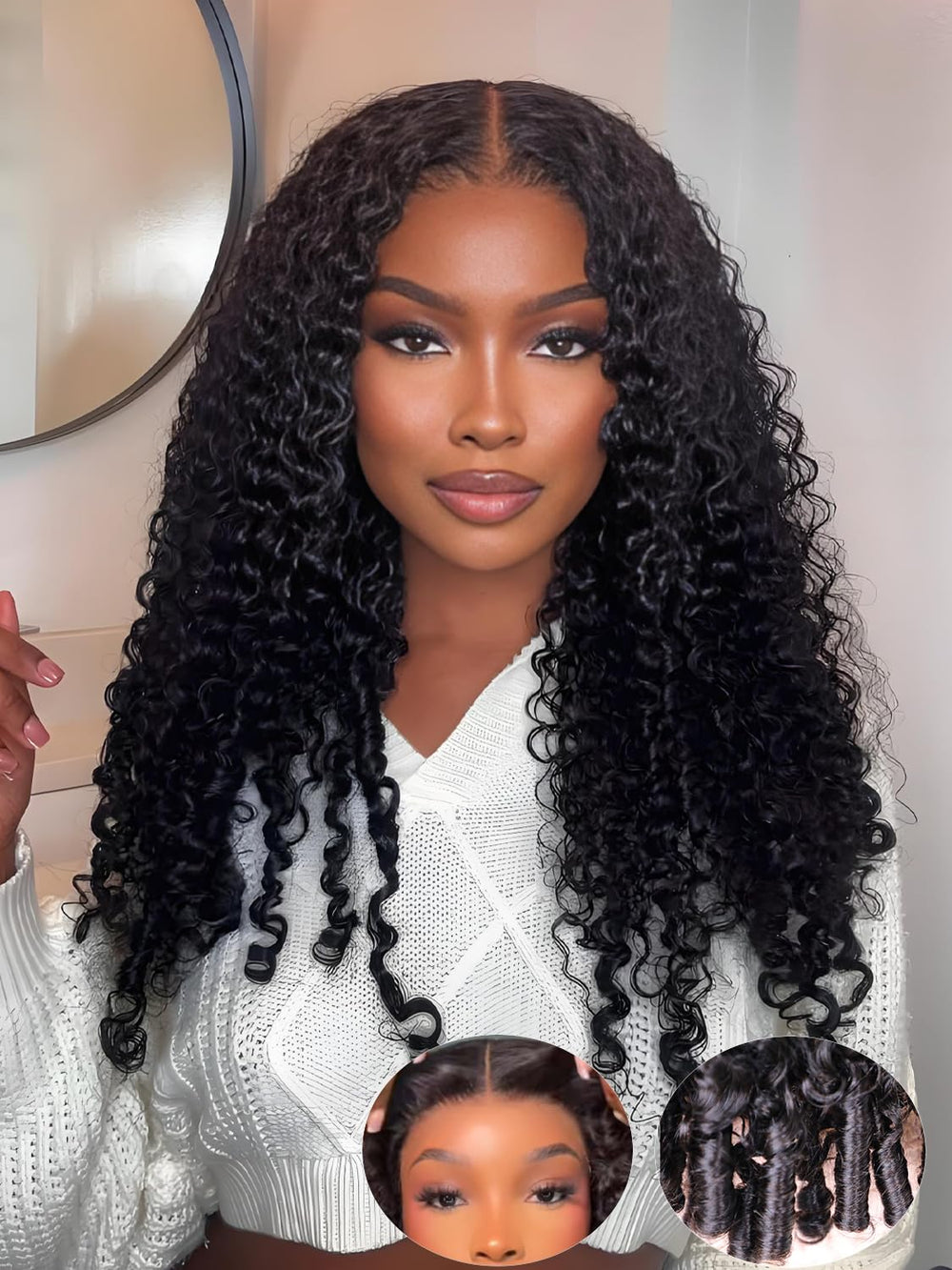 Original Queen Burmese curly wig, 24 inch, glueless wear for quick styling.