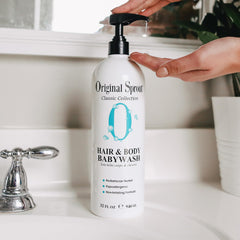 Original Sprout bottle pour, easy rinse for delicate hair and skin