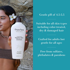 Original Sprout Island Bliss Shampoo ingredients highlight vegan, plant-based formula.