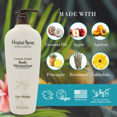 Original Sprout Luscious Island Coconut Mango bottle with label, vegan and sulfate-free.