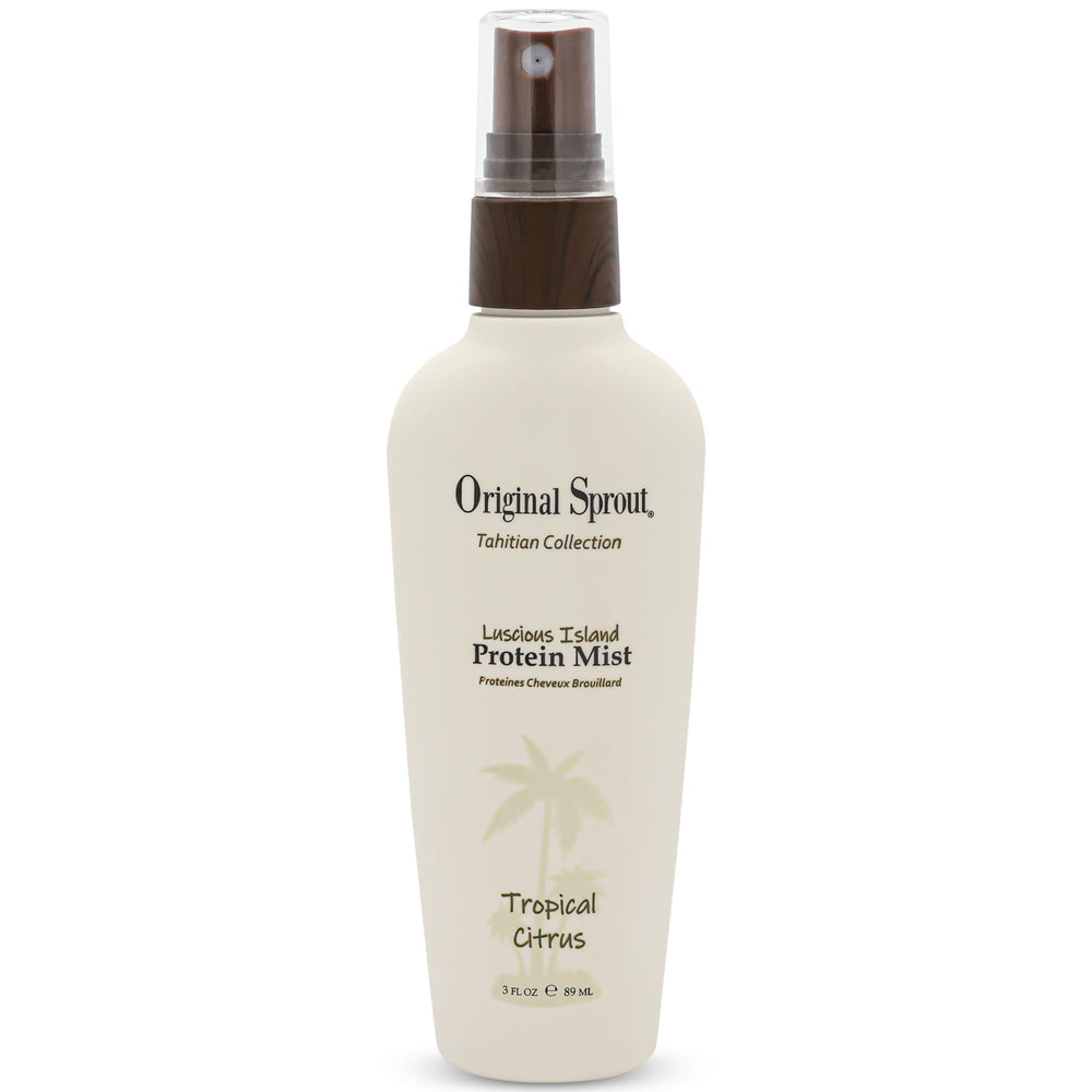 Original Sprout Luscious Island Protein Hair Mist bottle showing lightweight hydration for all hair types
